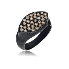 Fine Silver Juju Pinky Ring 0.30 Ct Champagne Diamonds