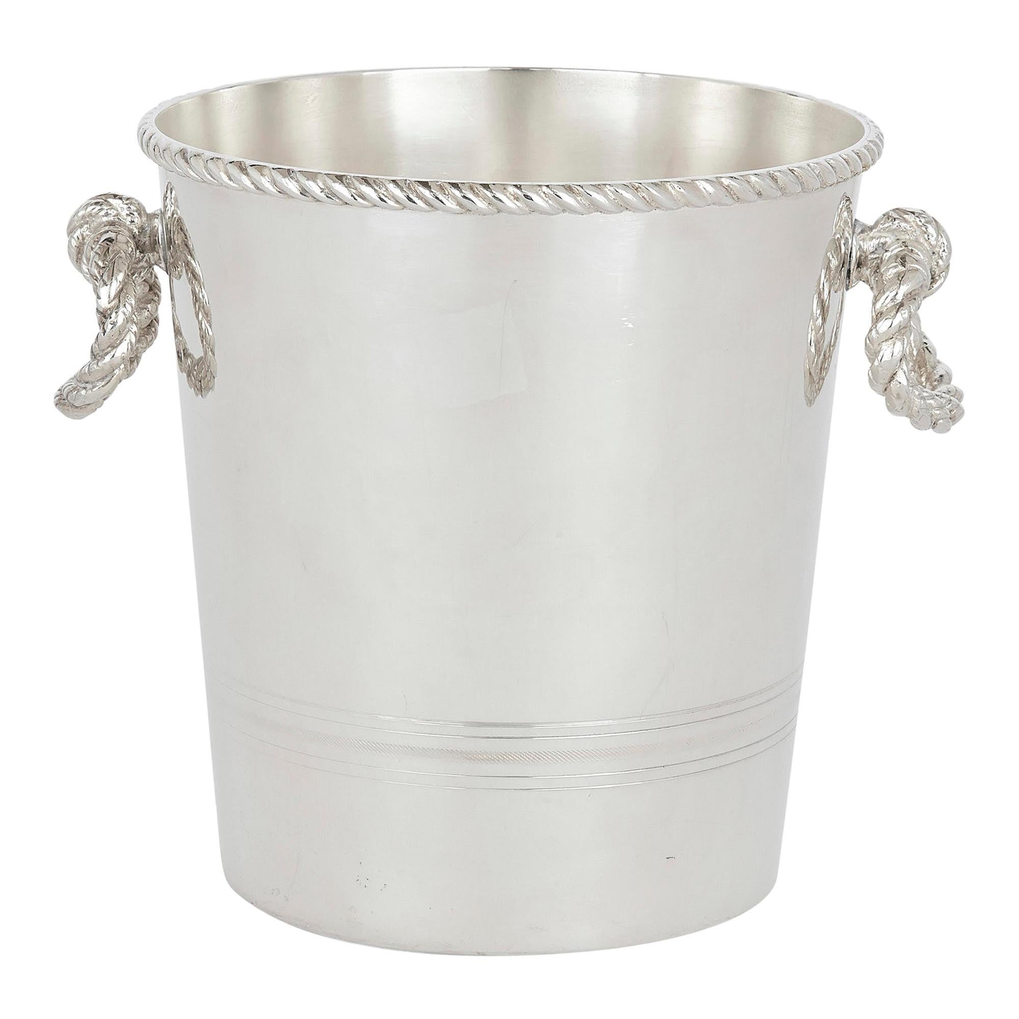 Fine Silver-Plate Ice Bucket by Lebanese Firm Habis For Sale
