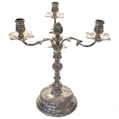Fine Silver Three-Branch Candelabra