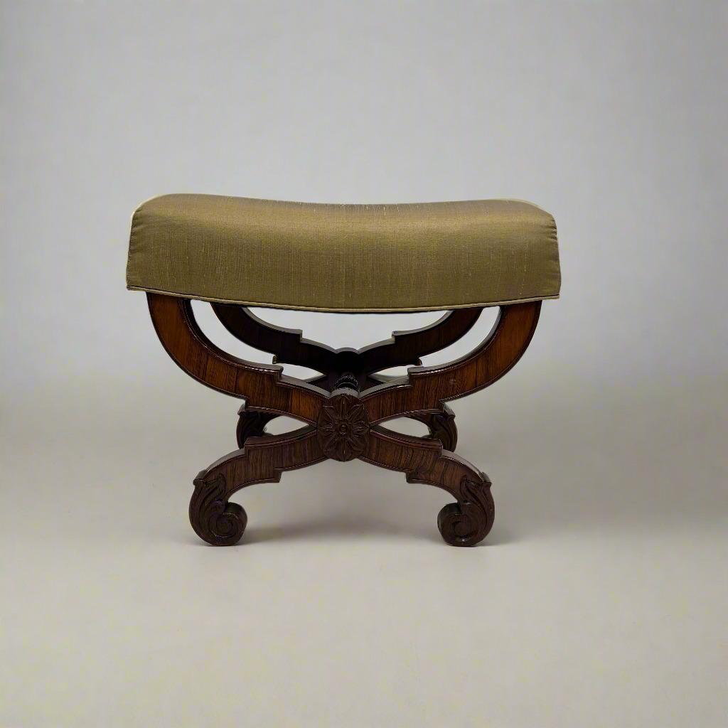 Carved Fine single Neoclassical Stool For Sale
