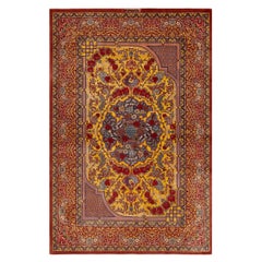Petit tapis persan vintage luxueux de couleur or de 3'4" x 5'