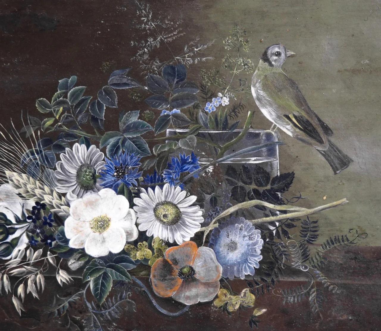 Fine small flower painting, attributed to I.L. Jensen, signed and dated “71” In Good Condition For Sale In Aalsgaarde, DK