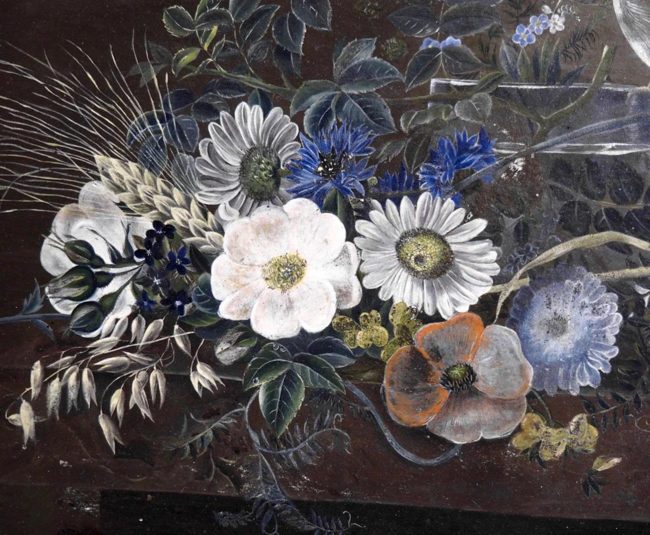 19th Century Fine small flower painting, attributed to I.L. Jensen, signed and dated “71” For Sale