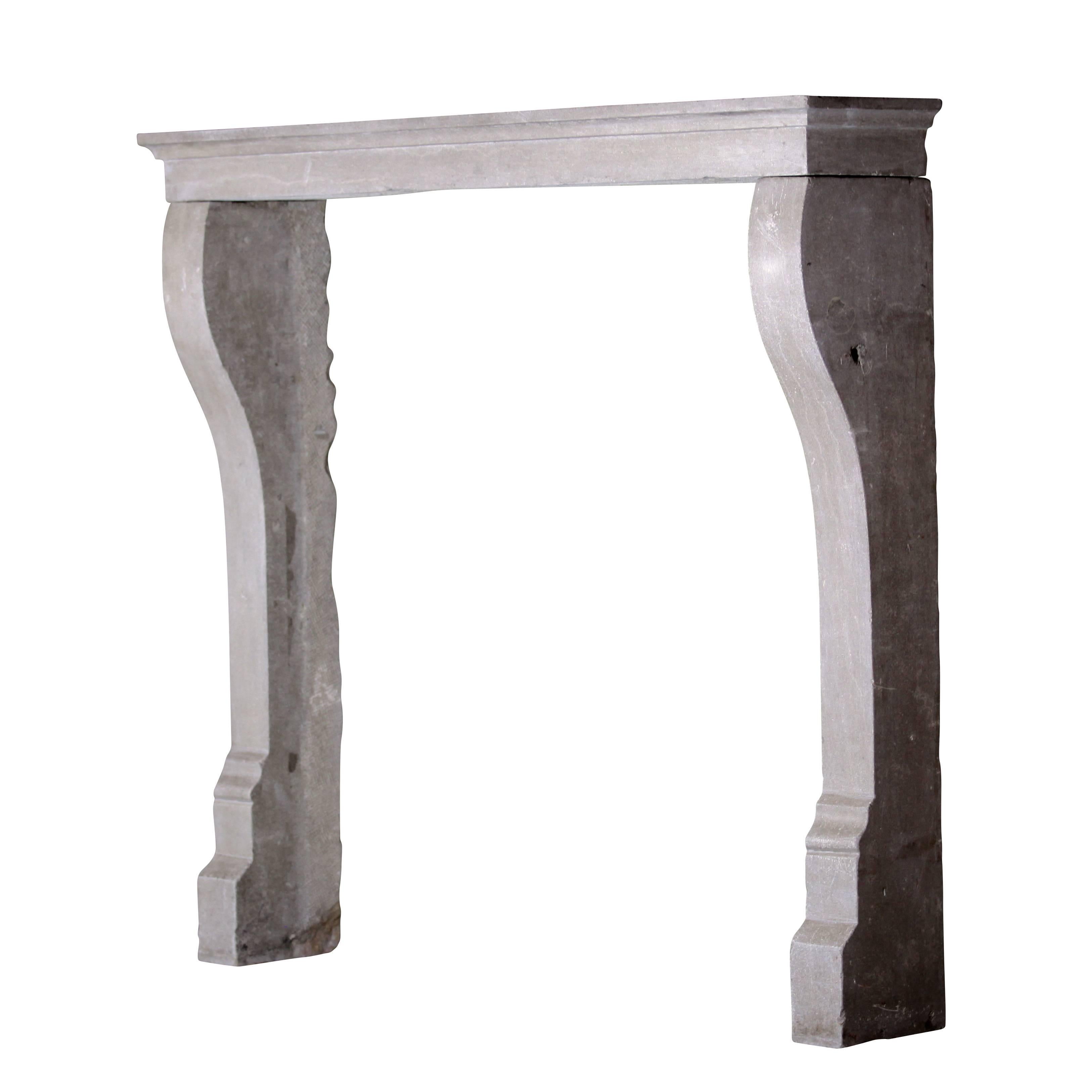 Louis Philippe Fine Small French Antique Fireplace Surround in Beige Buxy Limestone
