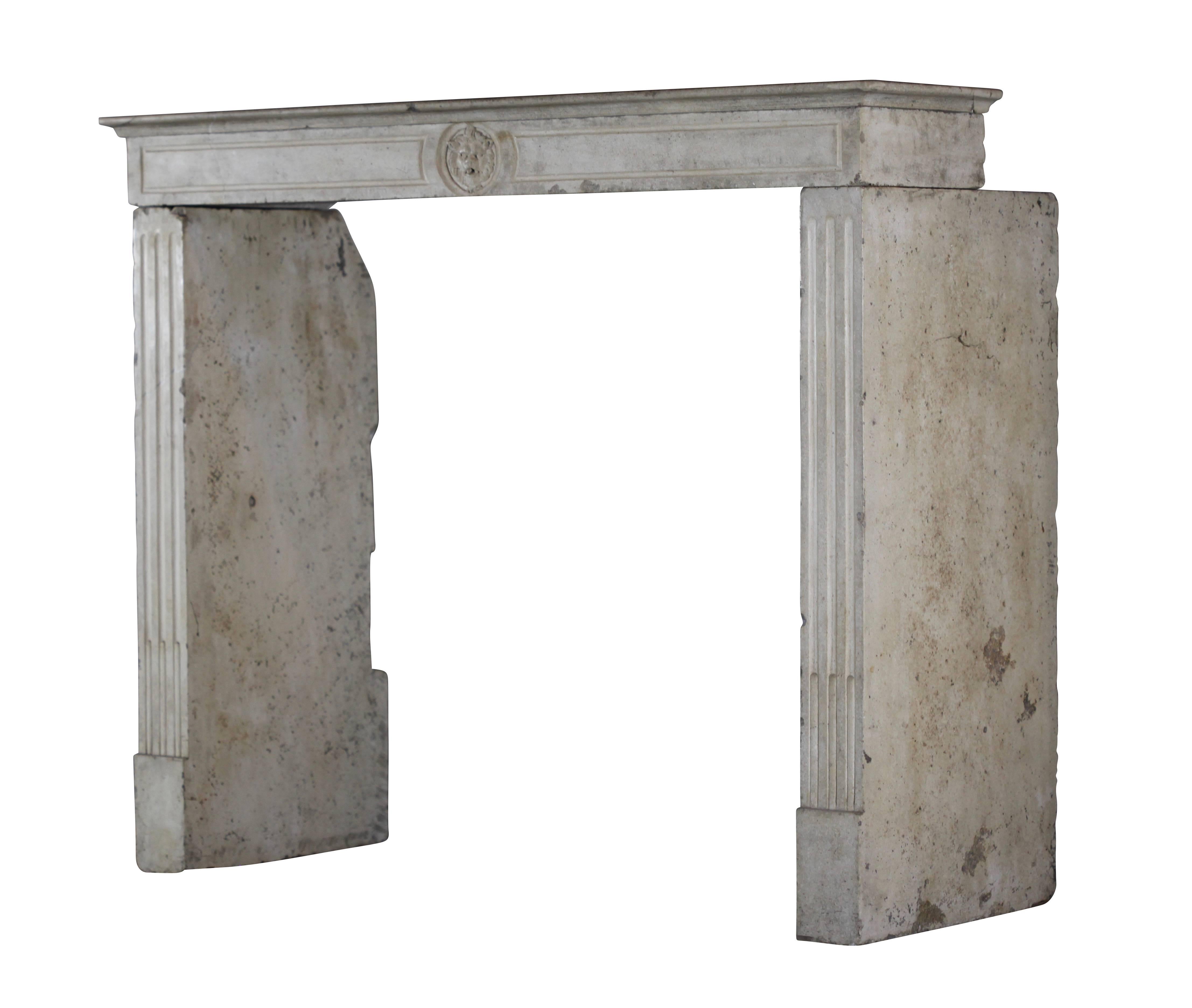 Fine Small French Limestone Antique Fireplace Surround For Sale 4