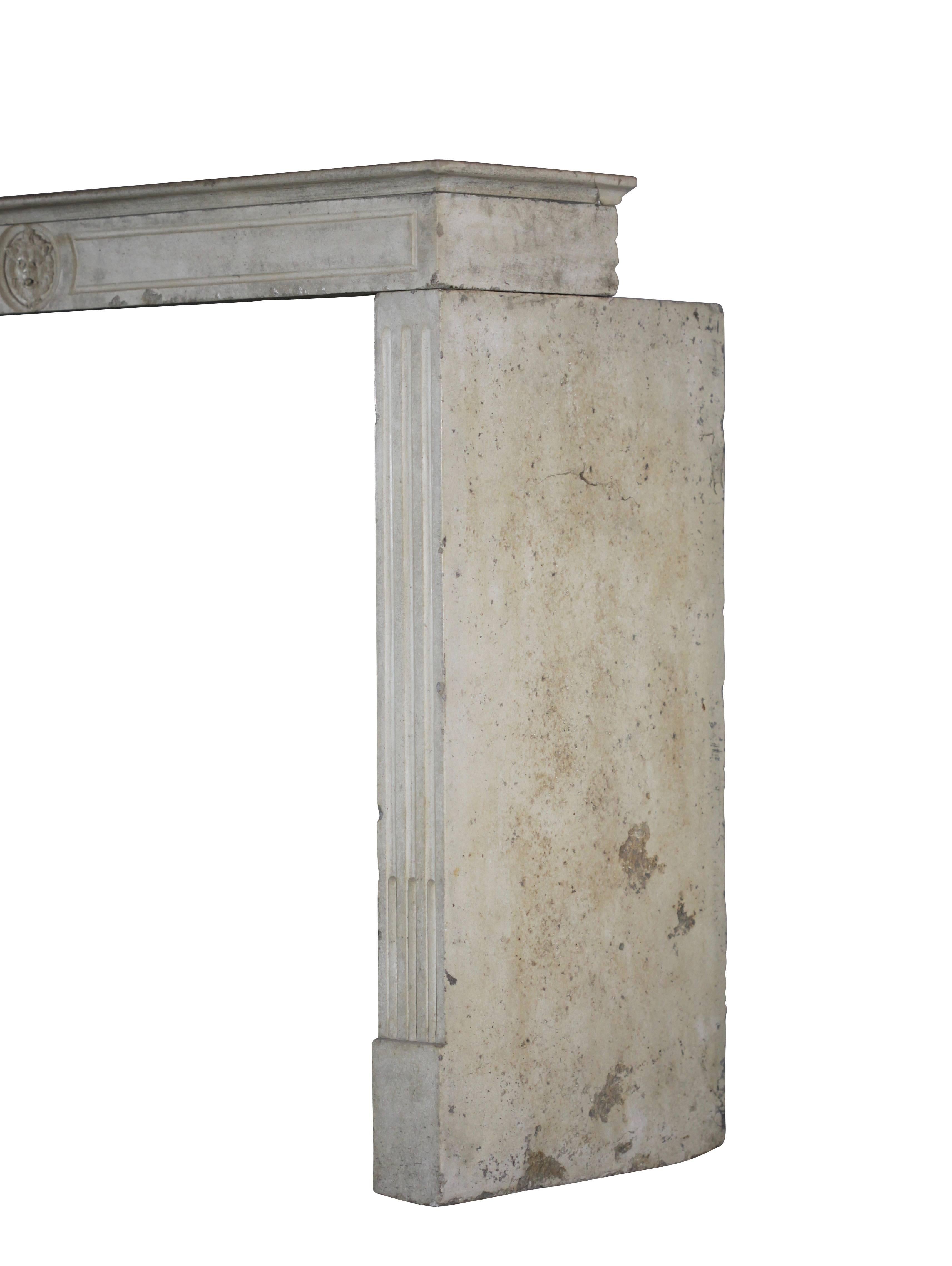 Fine Small French Limestone Antique Fireplace Surround For Sale 3