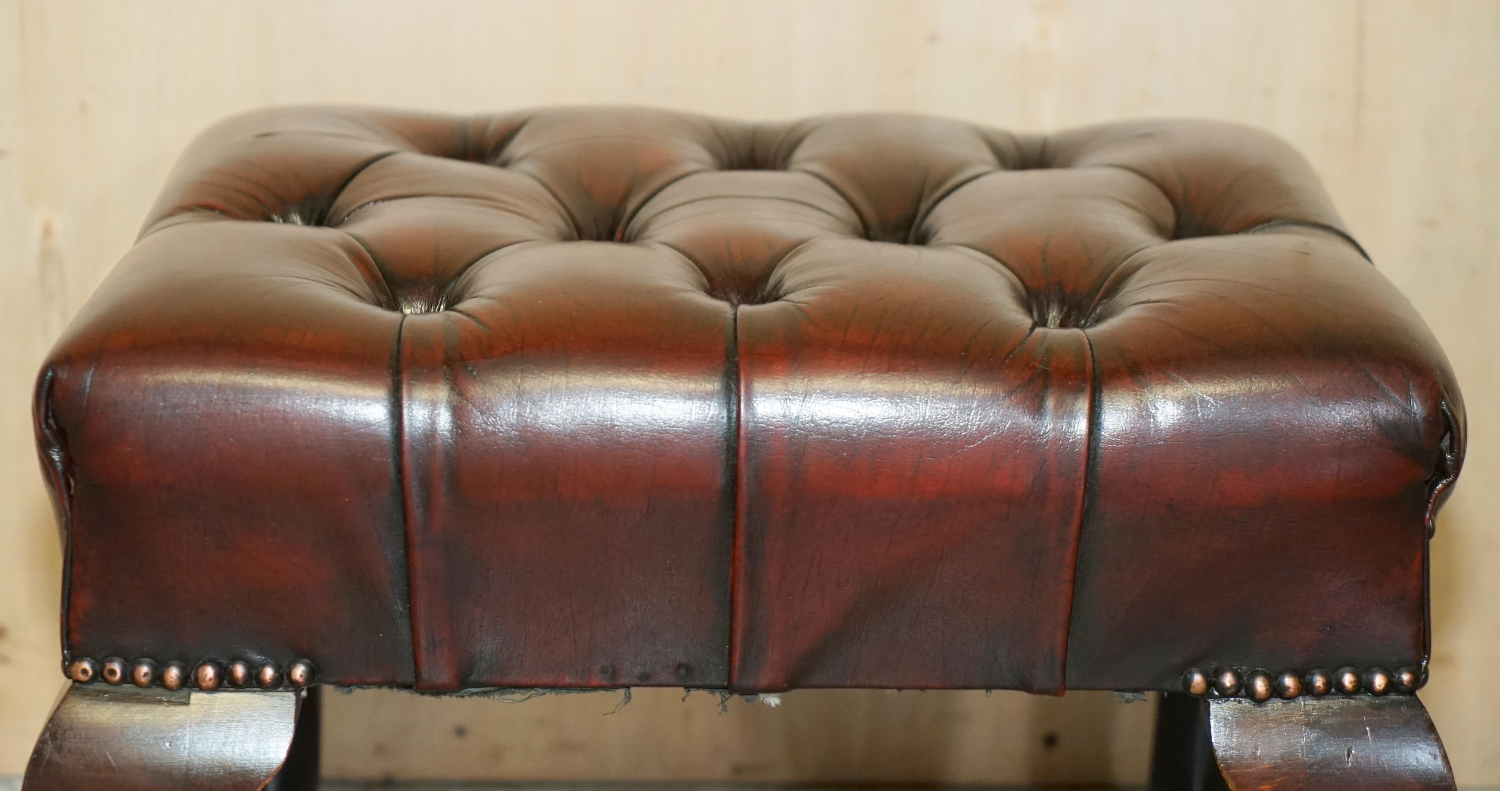 leather tufted stool