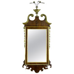 Fine Small Scale Hepplewhite Mahogany Parcel-Gilt Mirror, New York, c.1790-1810