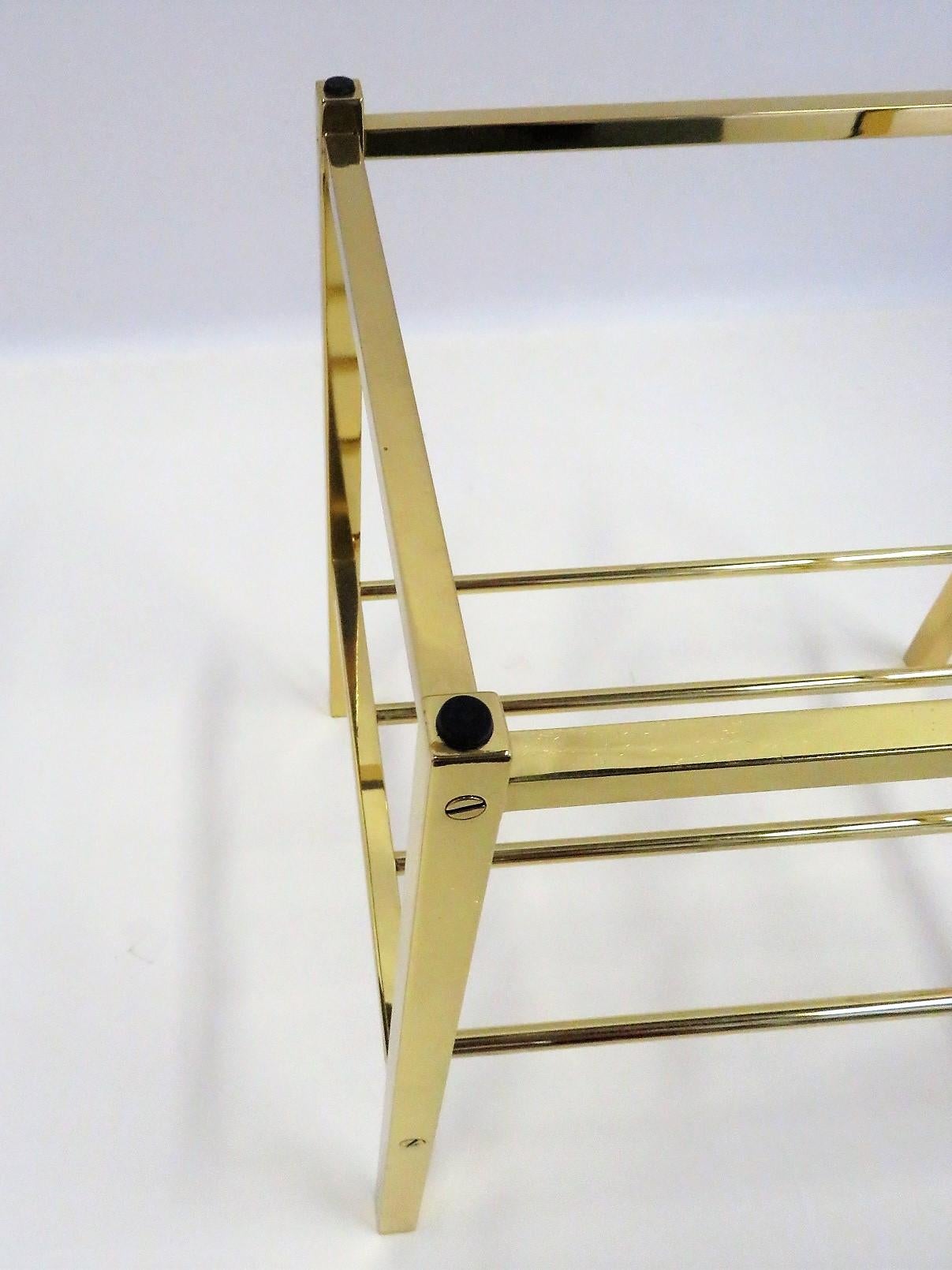 Fine Solid Brass and Smoked Glass European Side Table 2