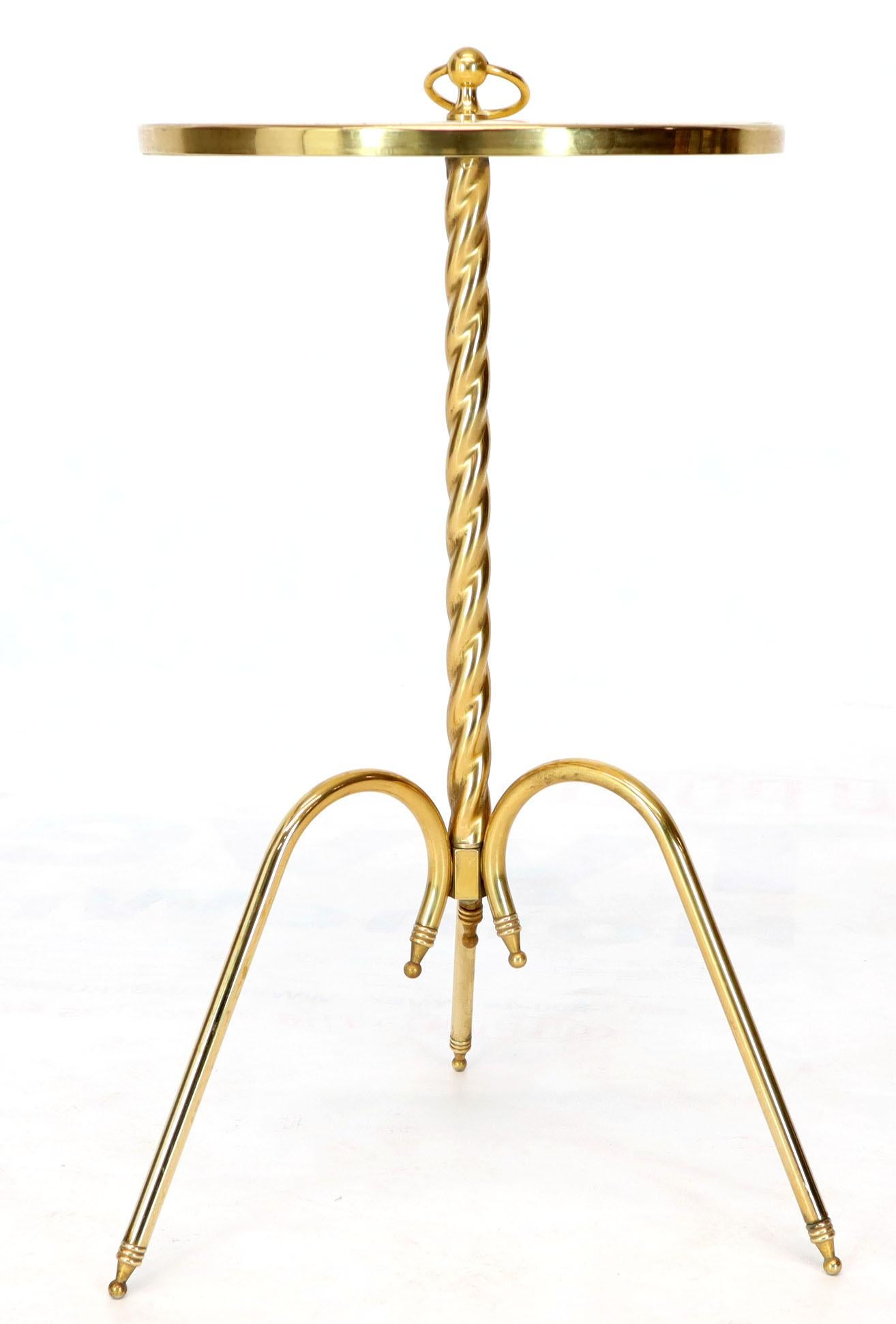 Fine Solid Brass Profile with Onyx Top Side End Serving Accent Table, Italy 4
