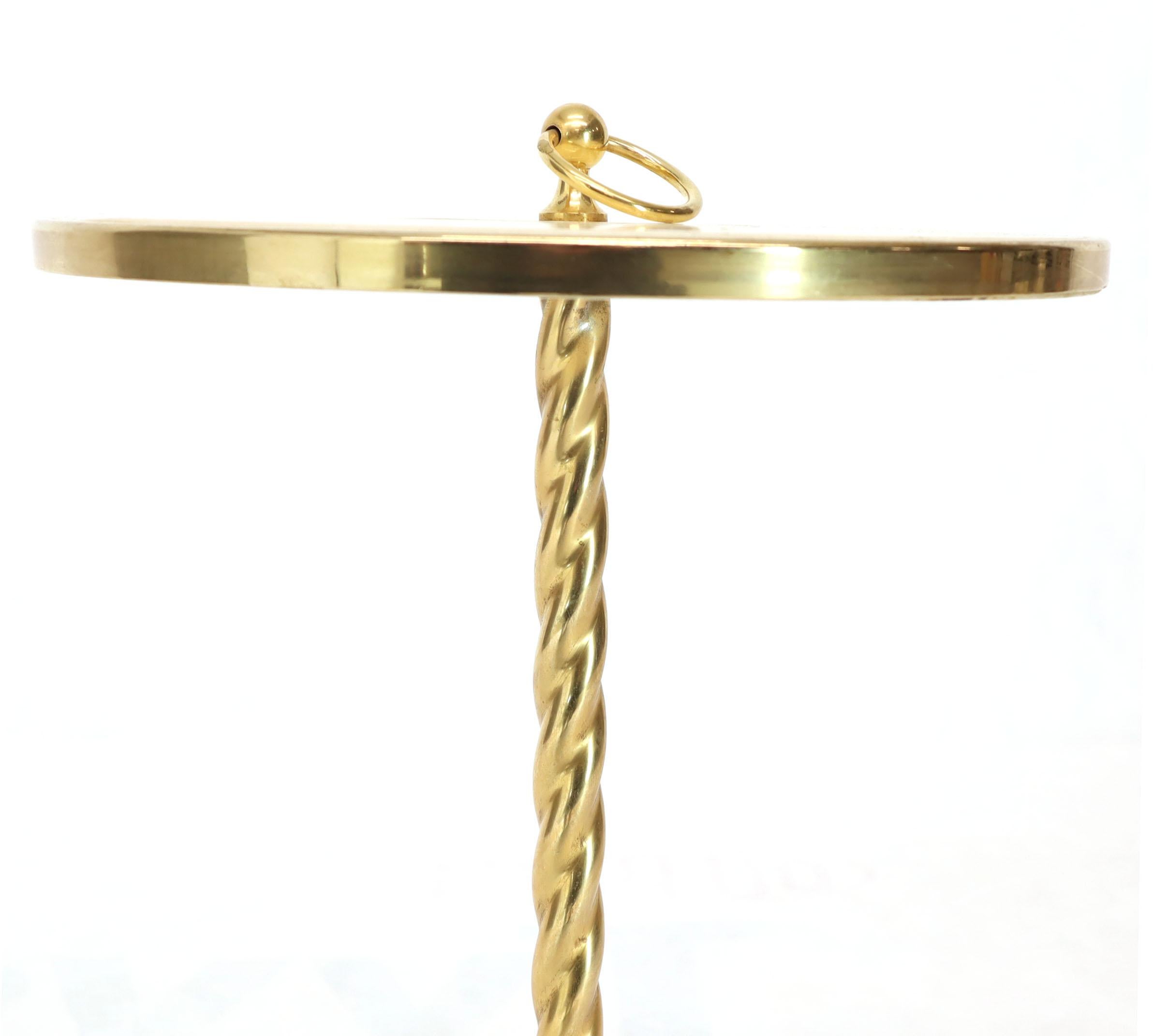 Fine Solid Brass Profile with Onyx Top Side End Serving Accent Table, Italy 1