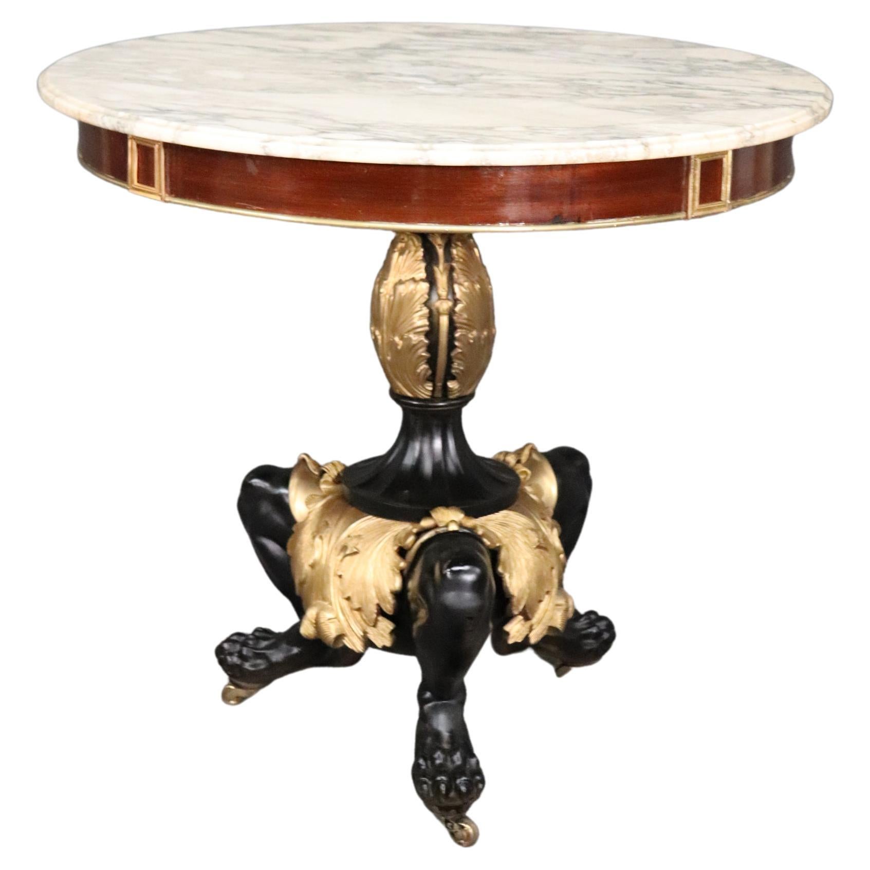 Fine Solid Bronze and Marble Russian Neoclassical Center Table, Circa 1900s For Sale