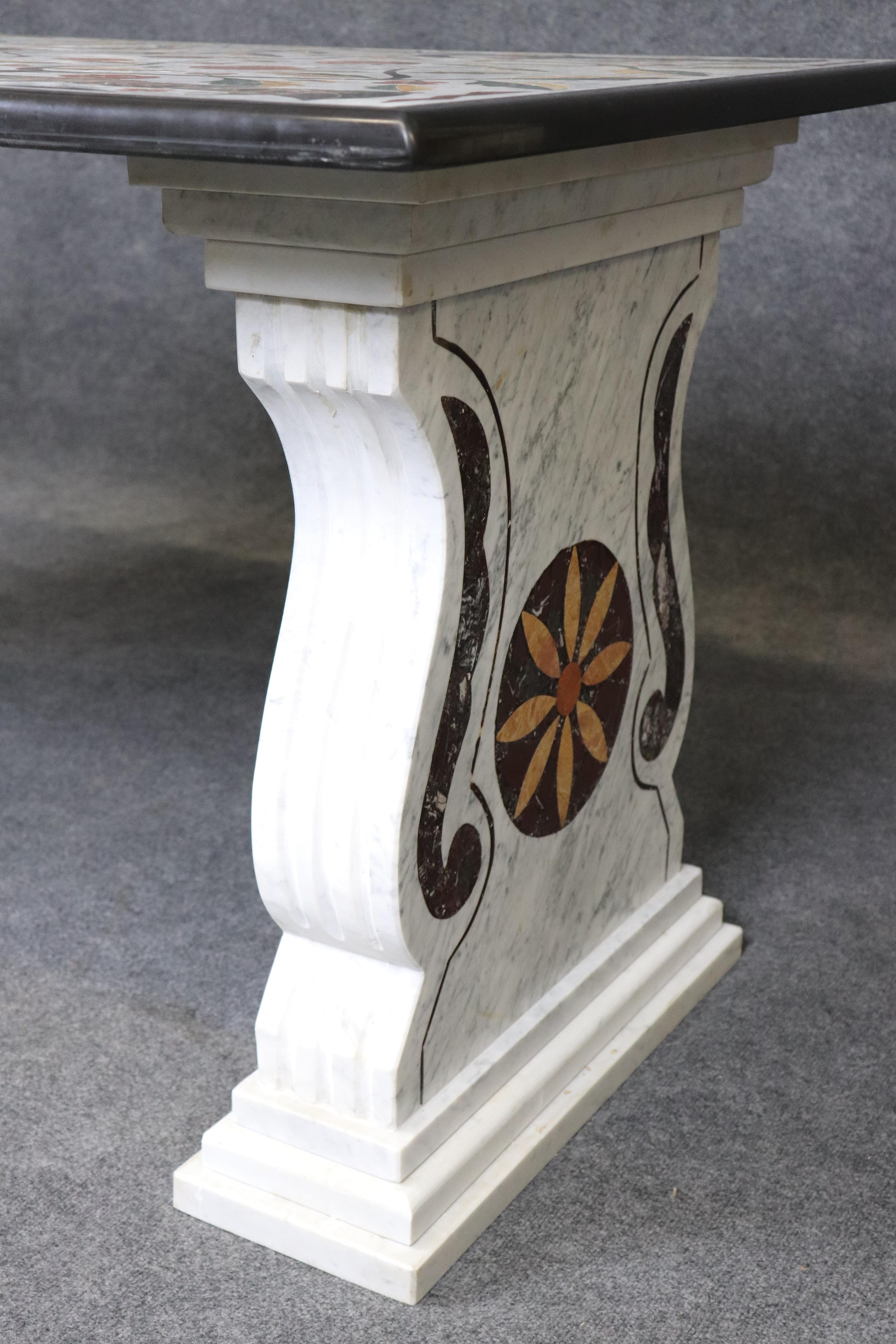 Fine Solid Marble Inlaid Pietra Dura Italian Neoclassical Dining Table en vente 8