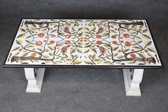 Fine Solid Marble Inlaid Pietra Dura Italian Neoclassical Dining Table