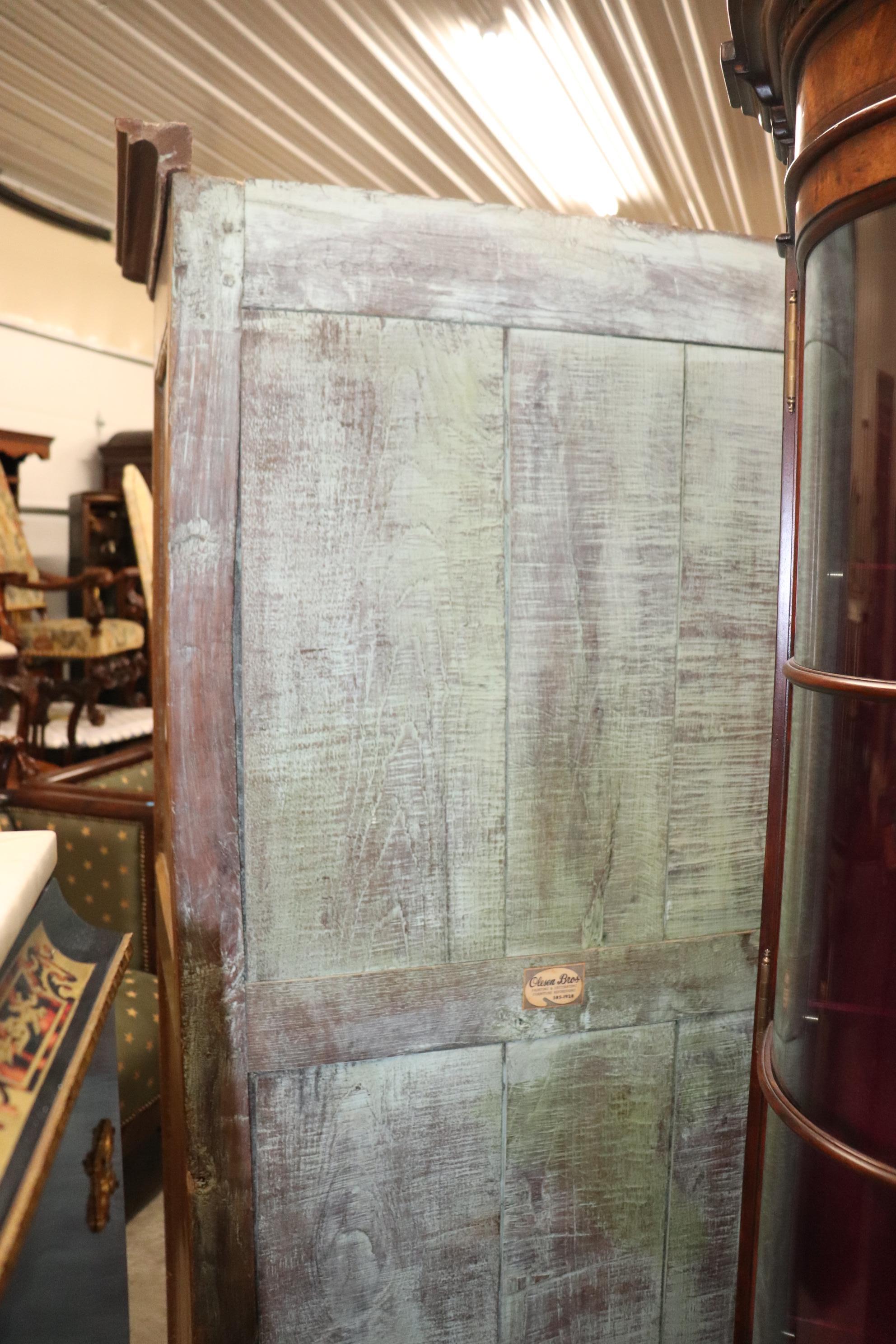 Fine Solid Oak Single Door French Country Armoire Bonnetiere Circa 1840s For Sale 12