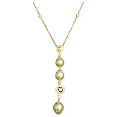 Diamond South Sea Gold Pearl Necklace 14k Gold 12.30 mm Certified