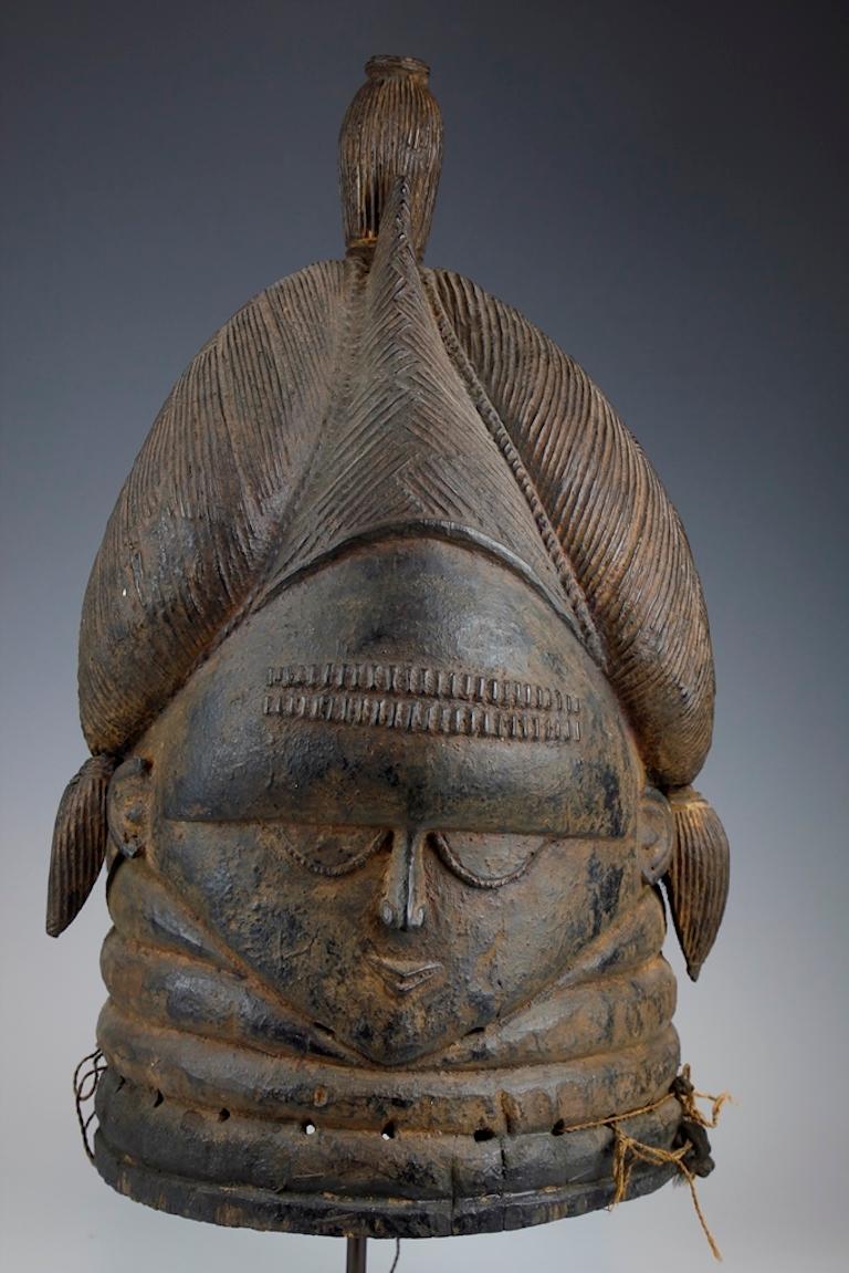 Tribale Maschera fine 'Sowei'. Mende, Sierra Leone in vendita