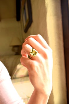 Leyser 18K Rose Gold Radiant Yellow Beryl Ring