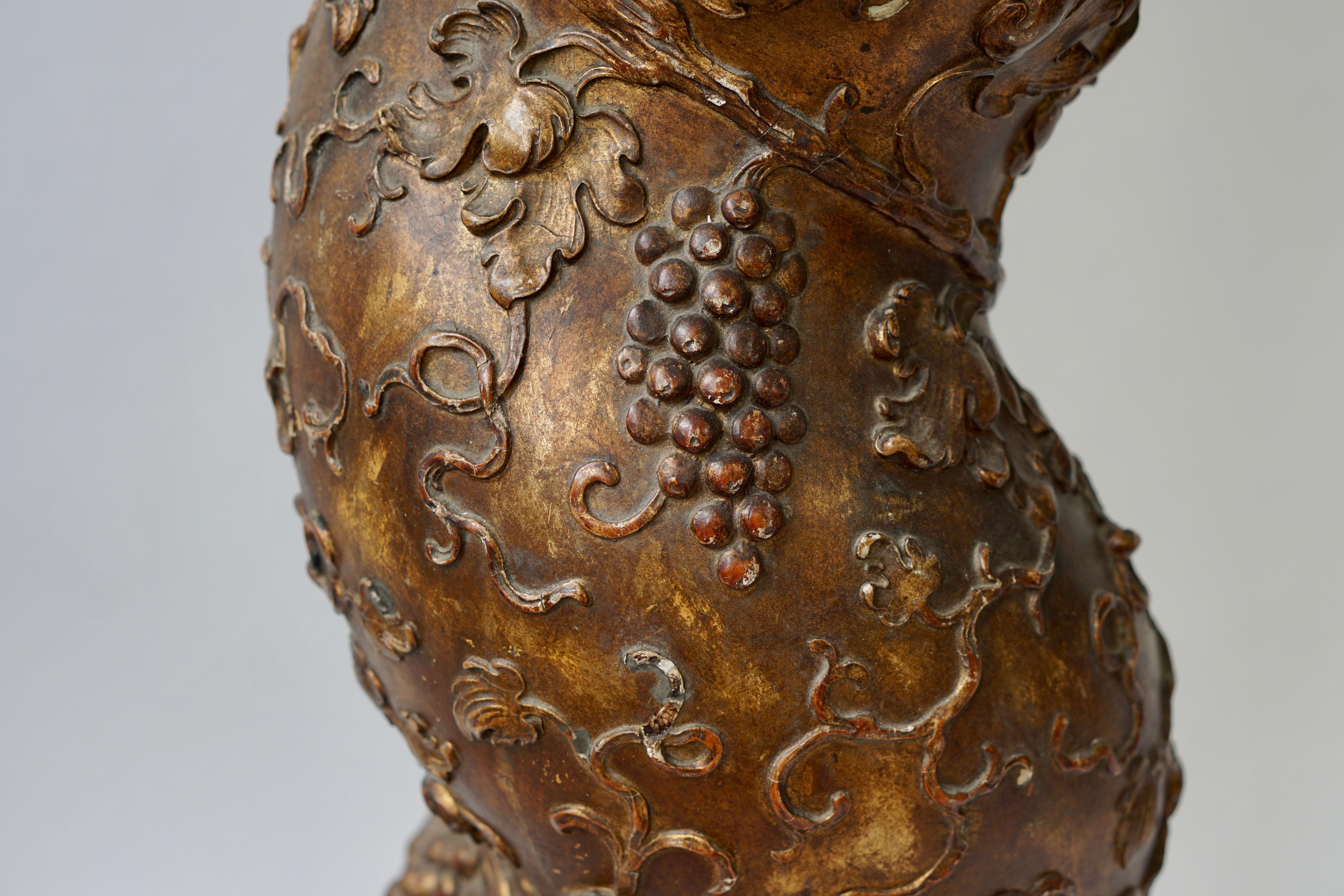 Fine Spirally Turned Giltwood Column Pedestal 1