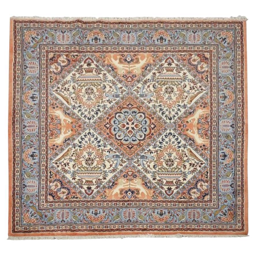 Fine Square Malayer with Animal Motifs, circa 1970 For Sale