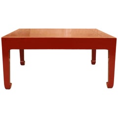 Retro Fine Square Red Lacquer Low Table