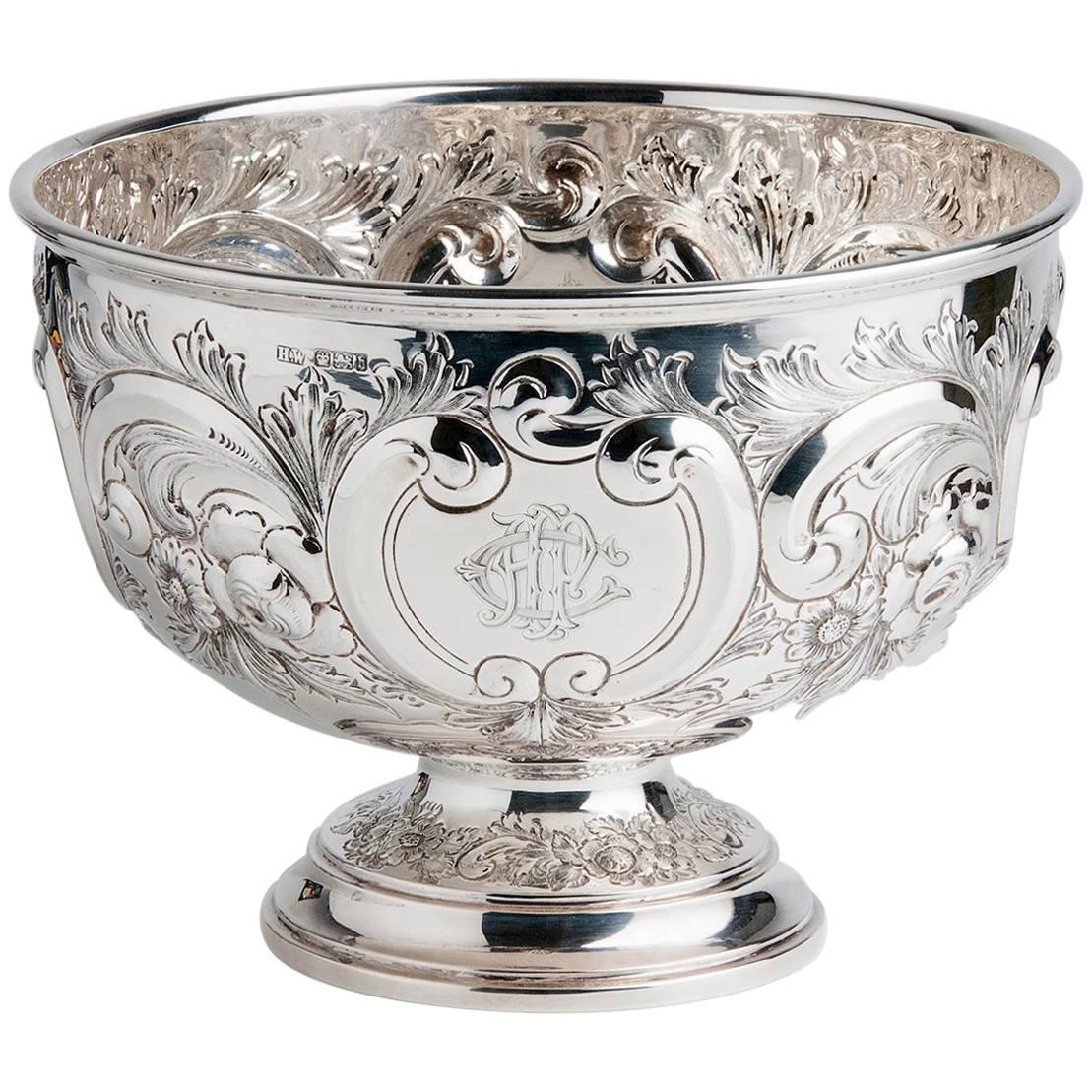 Fine Sterling Silver '925‰' Bowl, Lee & Wigfull 1894-1895 Sheffield For Sale
