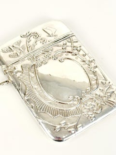 Fine Sterling Silver Card Holder with Rococo Style Decoration
