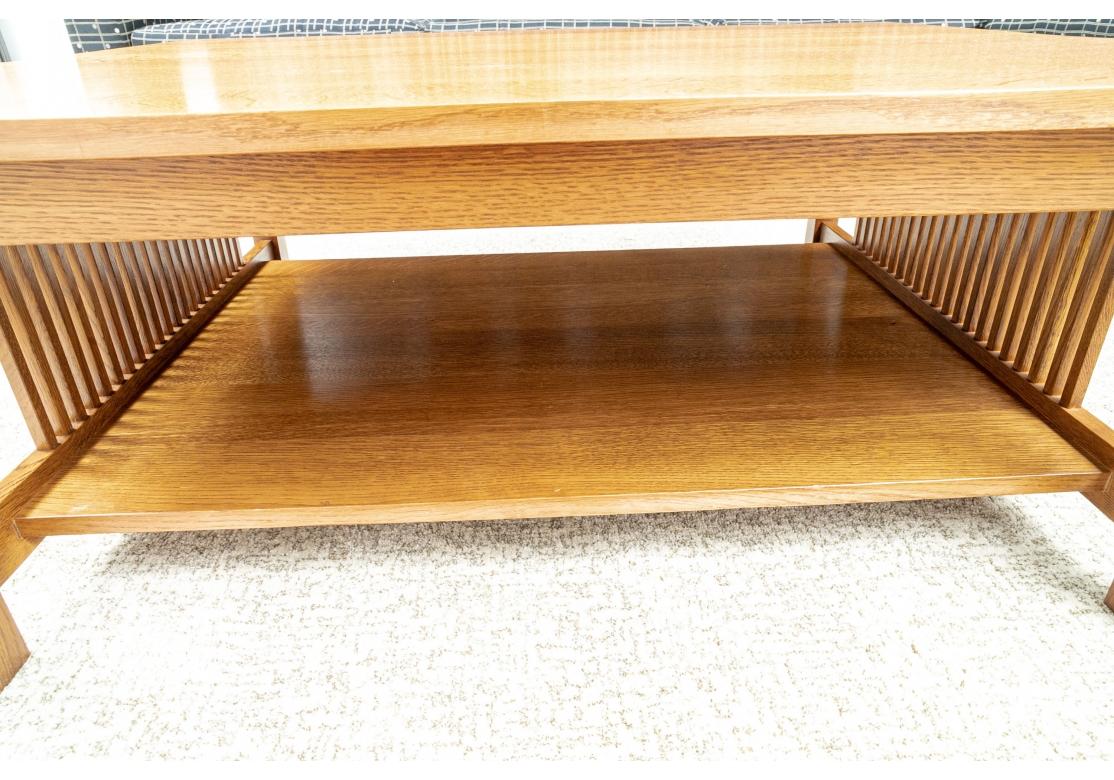 20th Century Fine Stickley Oak Large Scale Tiered Low Table For Sale