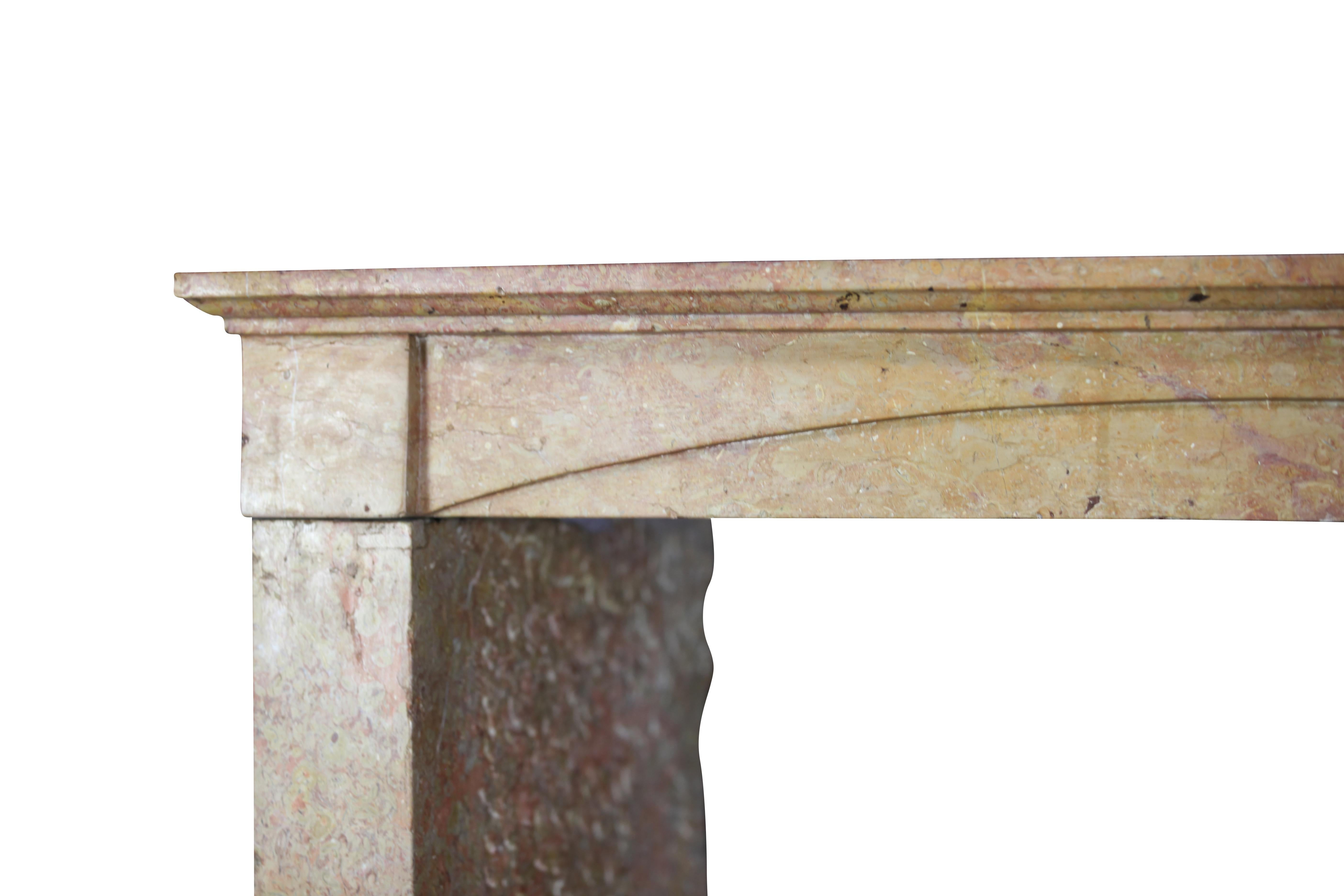 Hand-Carved Fine Straight French Style Reclaimed Antique Fireplace Surround For Sale
