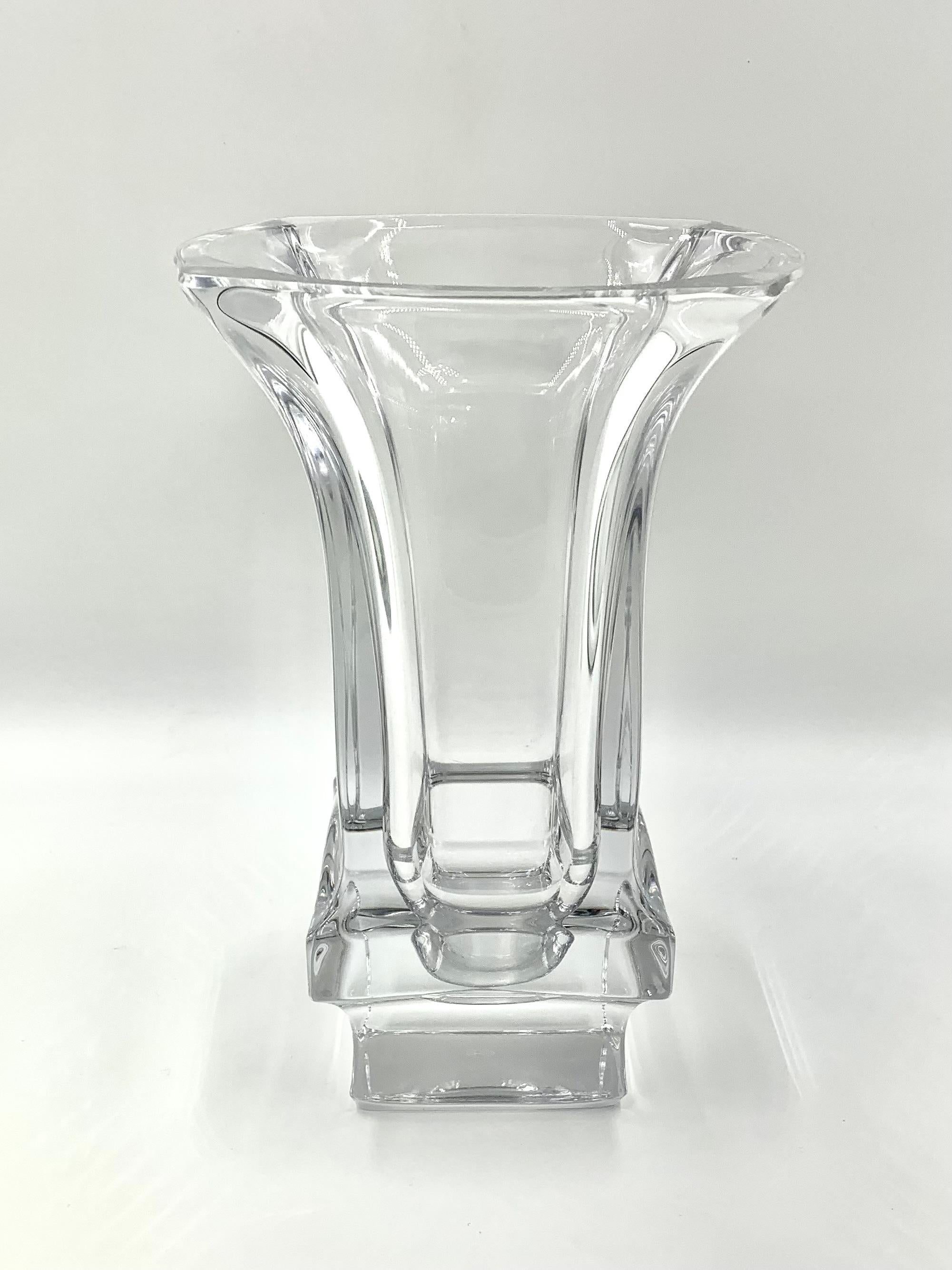 Hand-Crafted Fine Substantial Campana Form Neoclassical Style Baccarat Crystal Vase
