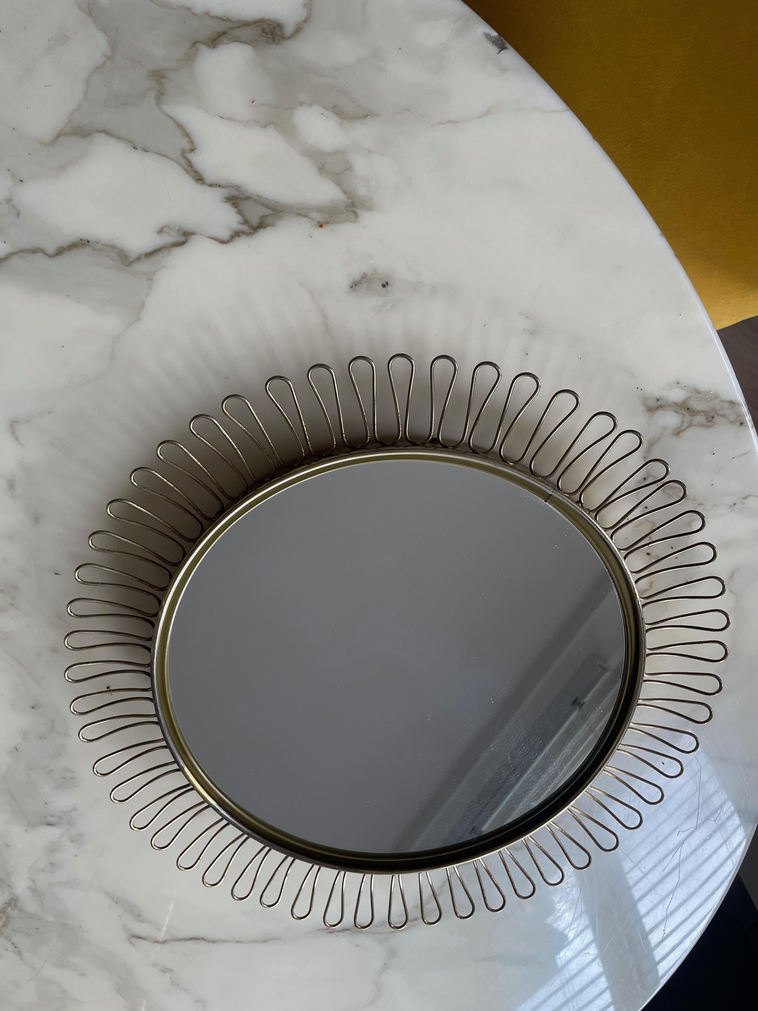 Fine Sunburst Brass Mirror Designed by Josef Frank for Svensk Tenn, Sweden, 1950 2