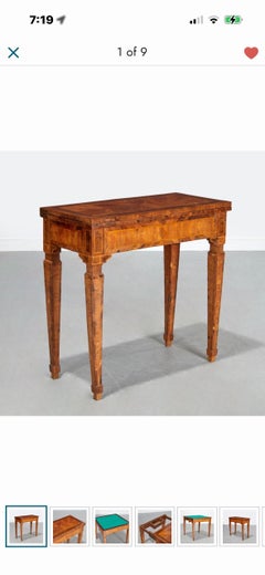 Fine Swedish Biedermeier Walnut Games and Console Table