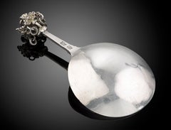 Fine Swedish 'Crown Top' Silver and Parcel Gilt Spoon, circa 1700