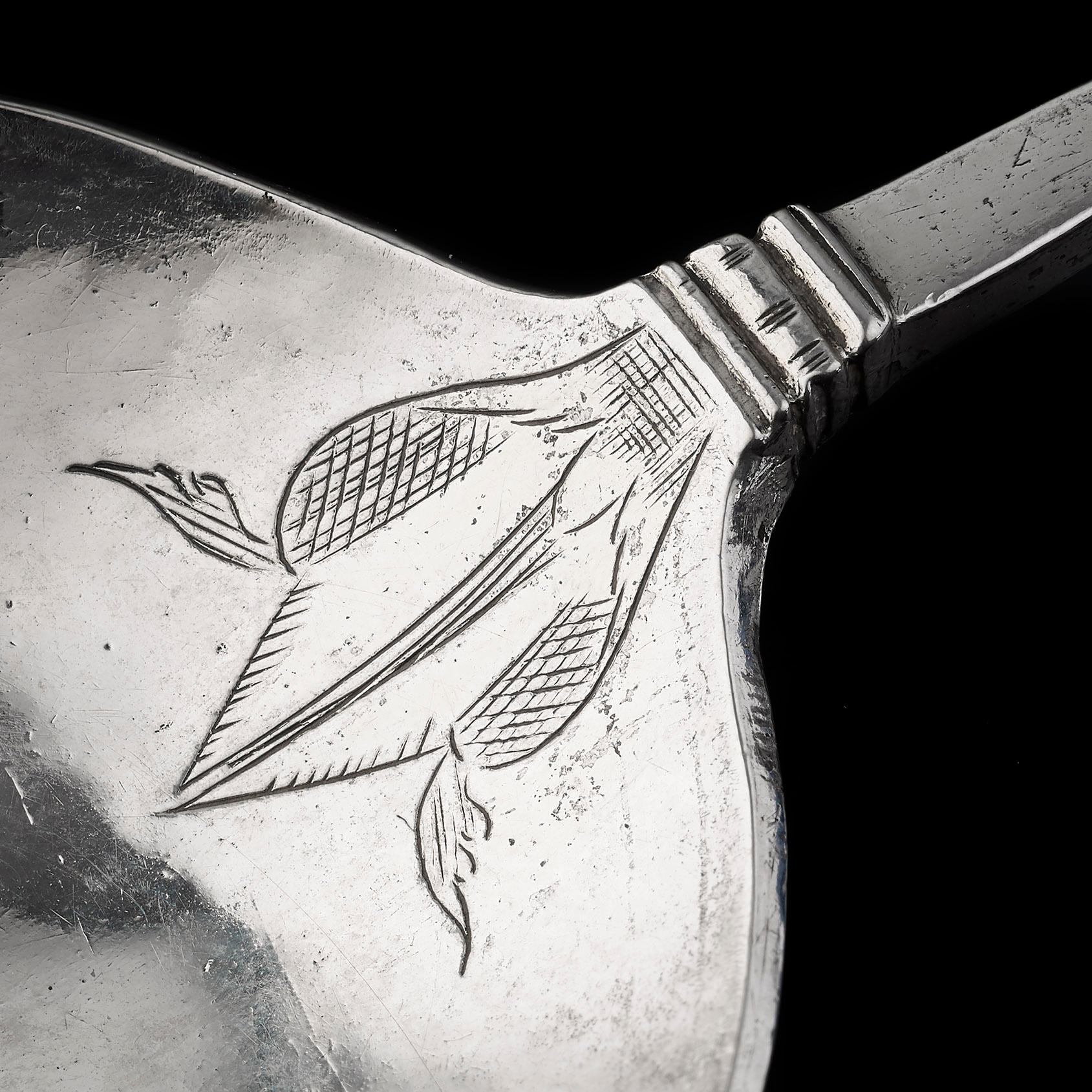 Early 18th Century Fine Swedish 'Crown Top' Silver and Parcel Gilt Spoon, circa 1700 For Sale