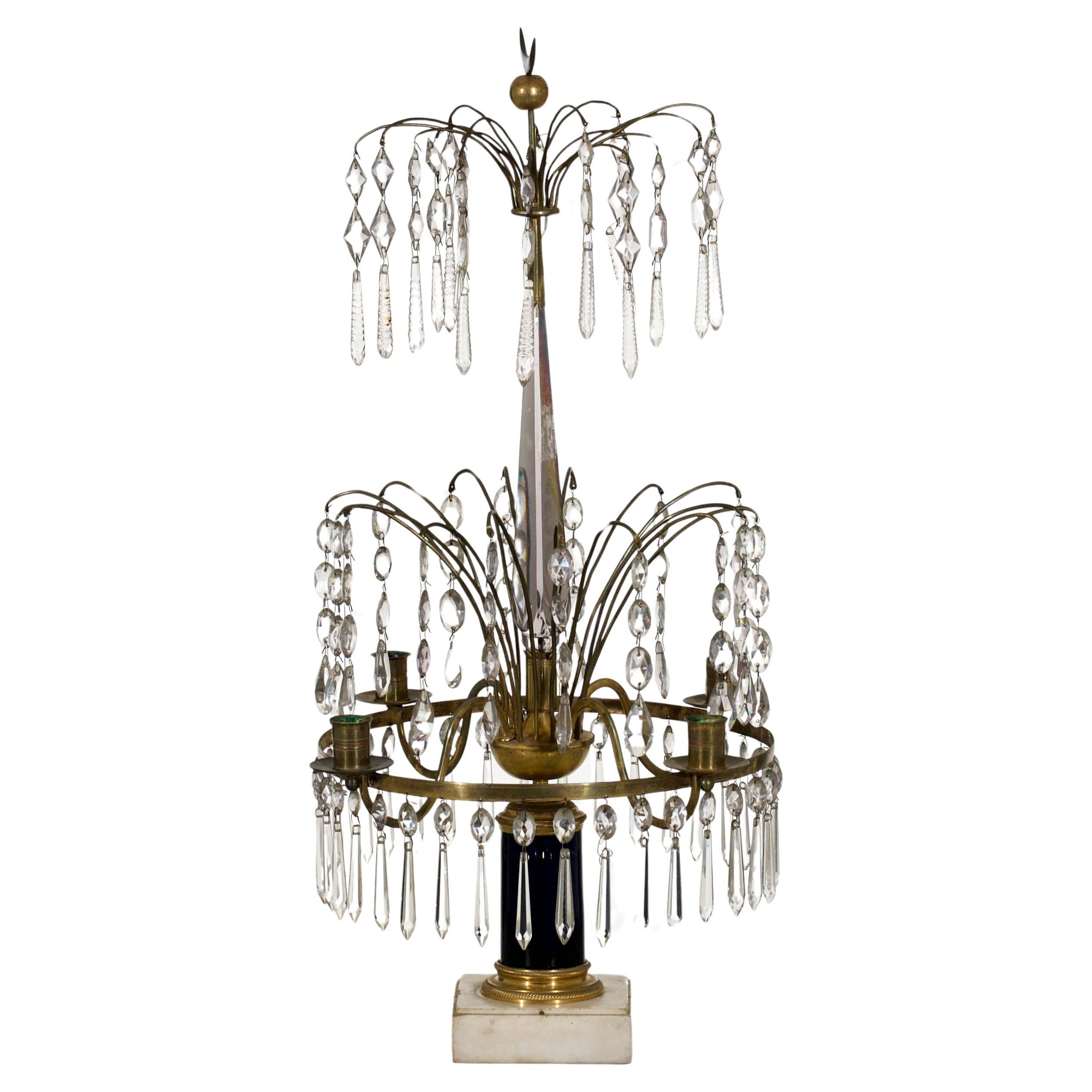 Fine Swedish girandole, circa 1810. For Sale