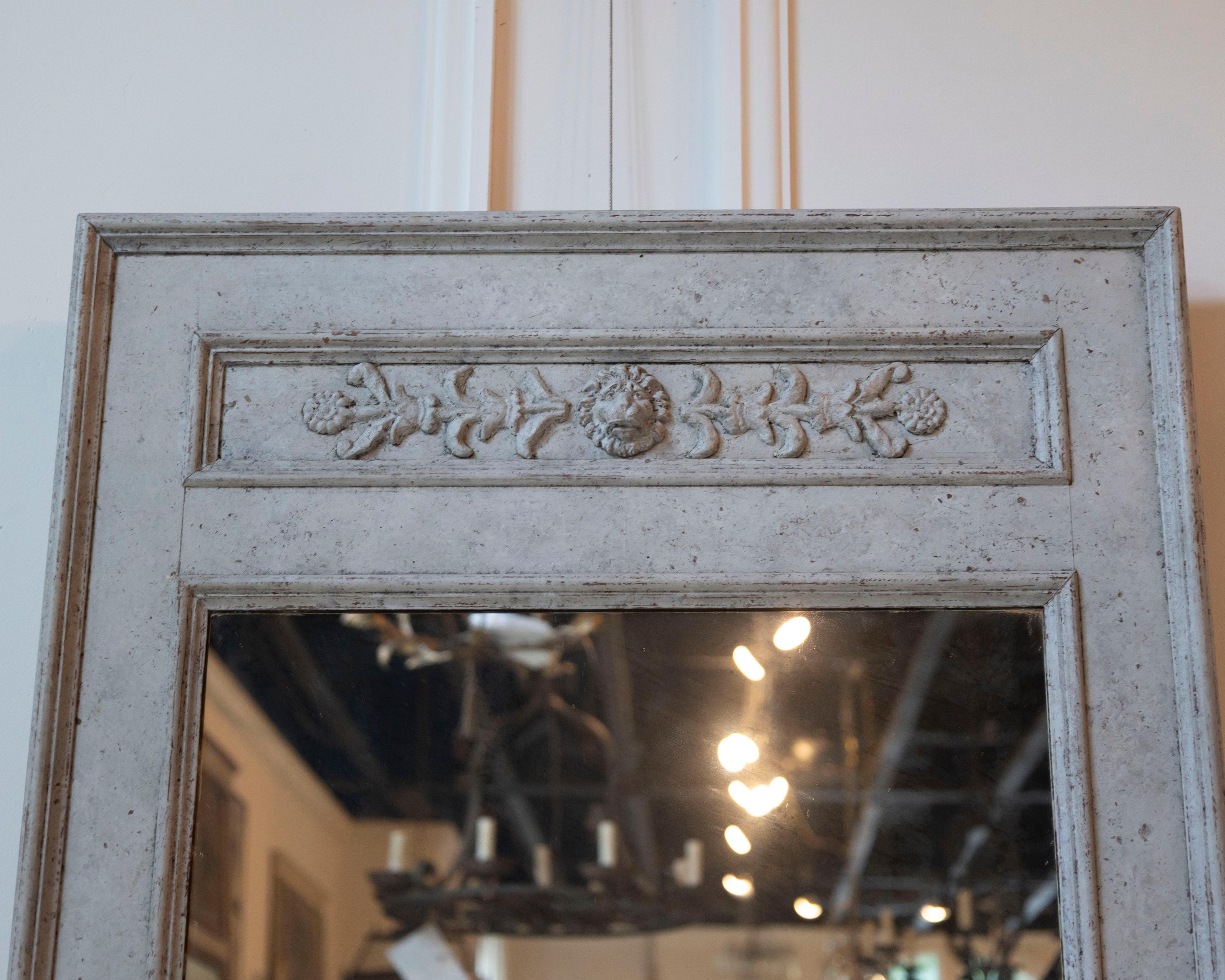 Gustavien Fine Swedish Mirror in Gustavian Gray, circa 1870 en vente