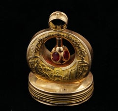 Fine Swiss Musical Fob circa 1810 Solid 18 Karat Gold Large Sized