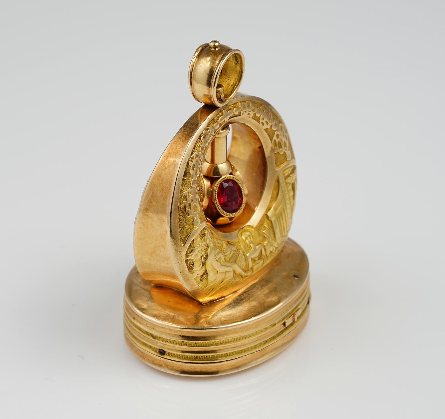 Georgiano Fine orologio musicale svizzero del 1810 ca in oro massiccio 18 KT di grandi dimensioni