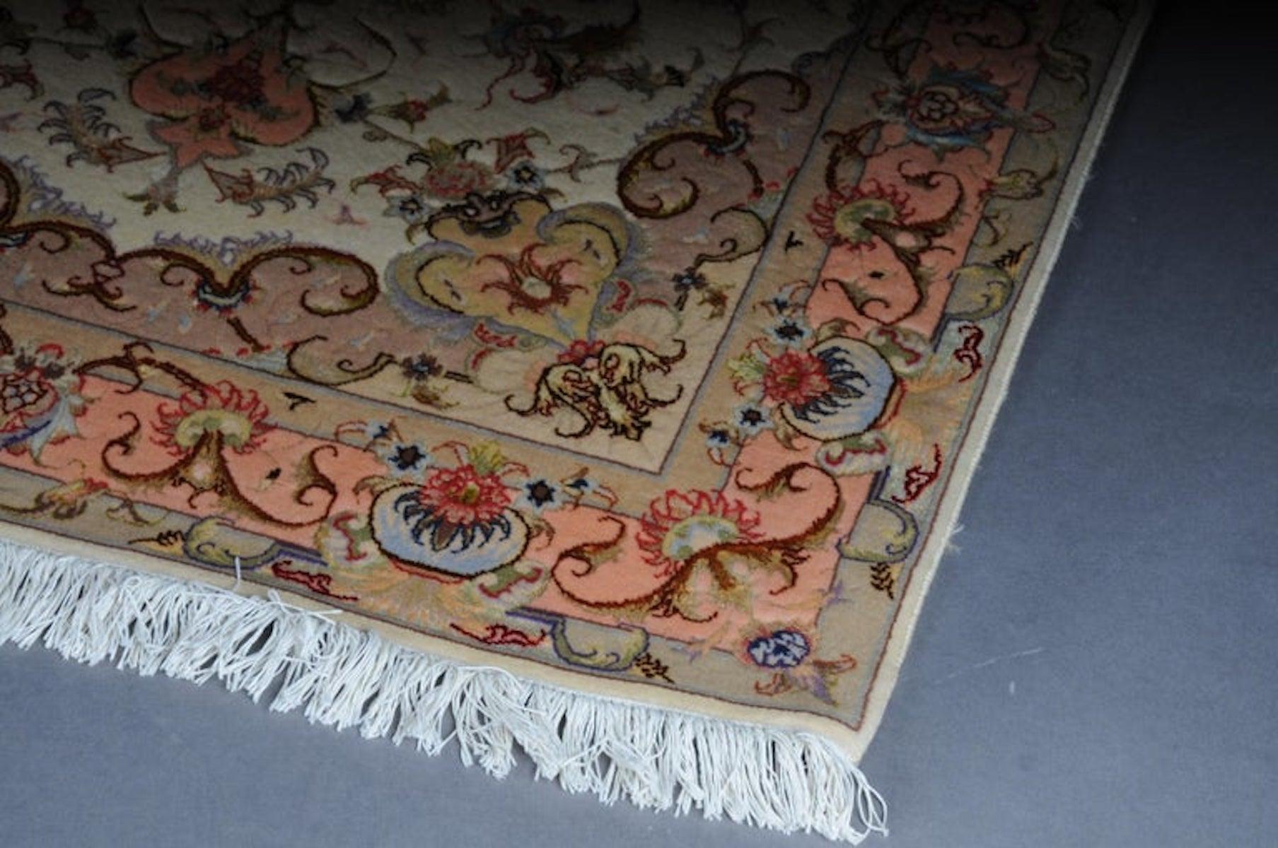 Lana fine Tabriz Cork con seta, 1980 circa in vendita 3