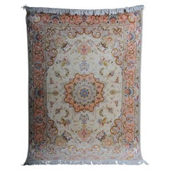 Fine Tabriz Cork Wool with Silk, circa 1980