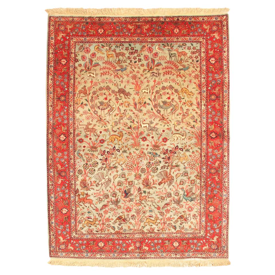 Fine Natural Dye Tabriz Allover Design Rug For Sale at 1stDibs