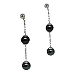 Fine Tahitian Pearl 14 Karat Large Earrings Certified