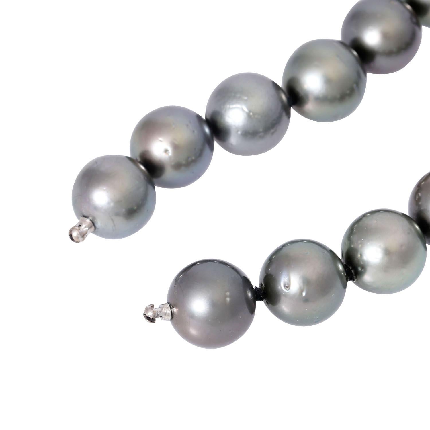 Uncut Fine Tahitian Pearl Necklace For Sale