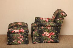 Fine Tailored Wood & Hogan Club Chair with Matching Ottoman