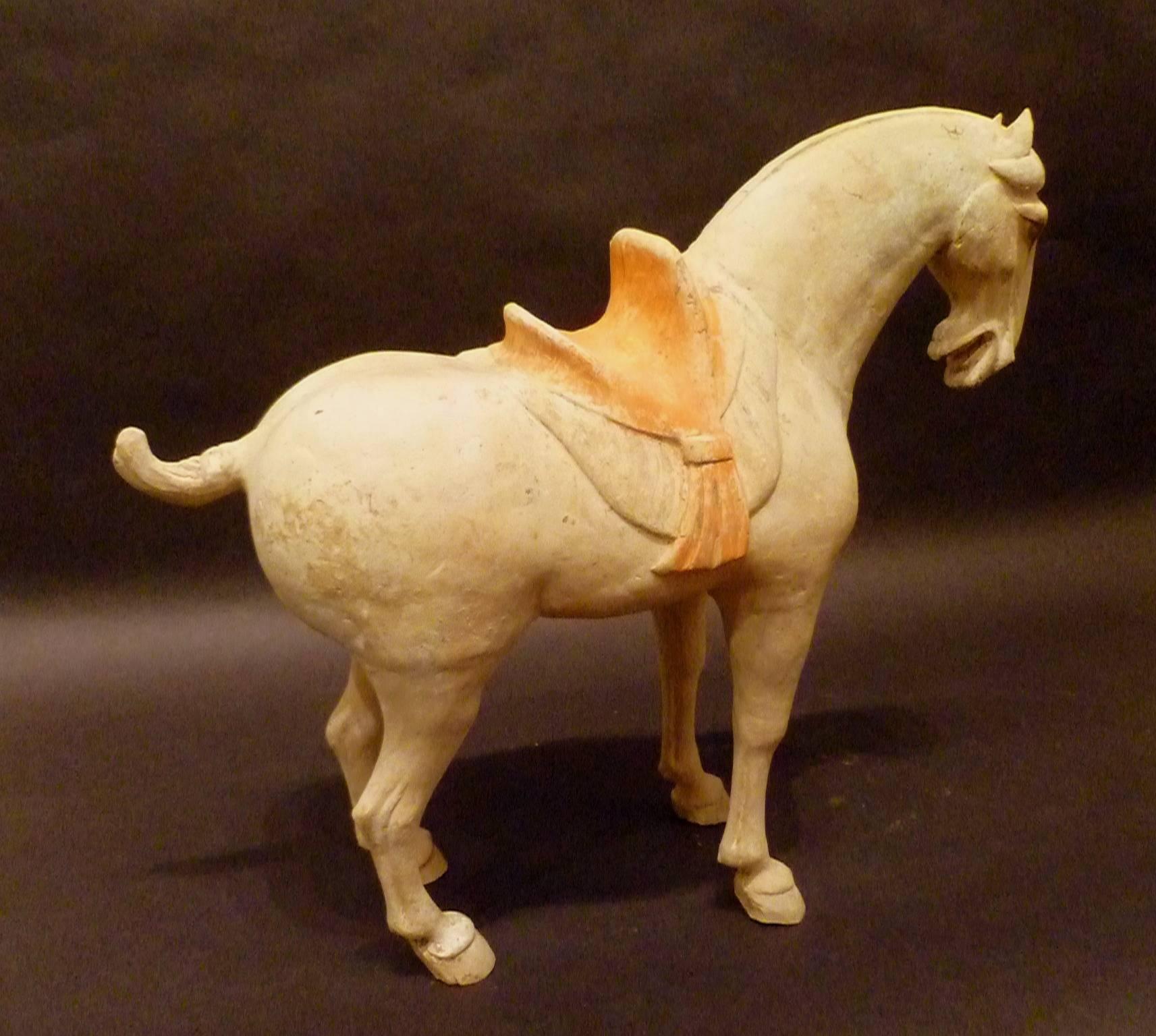 18th Century and Earlier Fine Tang Dynasty Pottery Horse, TL Tested