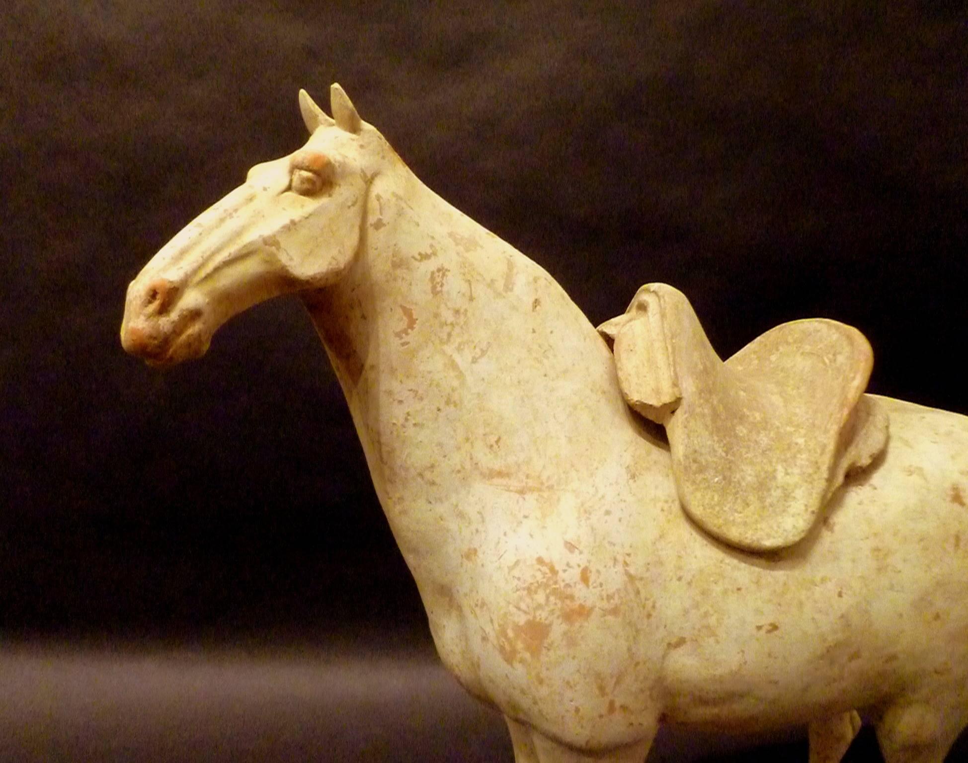 Chinese Fine Tang Dynasty Pottery Horse, Oxford TL Tested For Sale