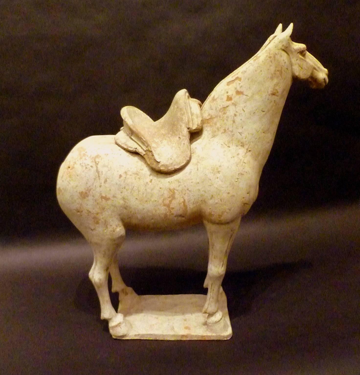 Hand-Crafted Fine Tang Dynasty Pottery Horse, Oxford TL Tested For Sale