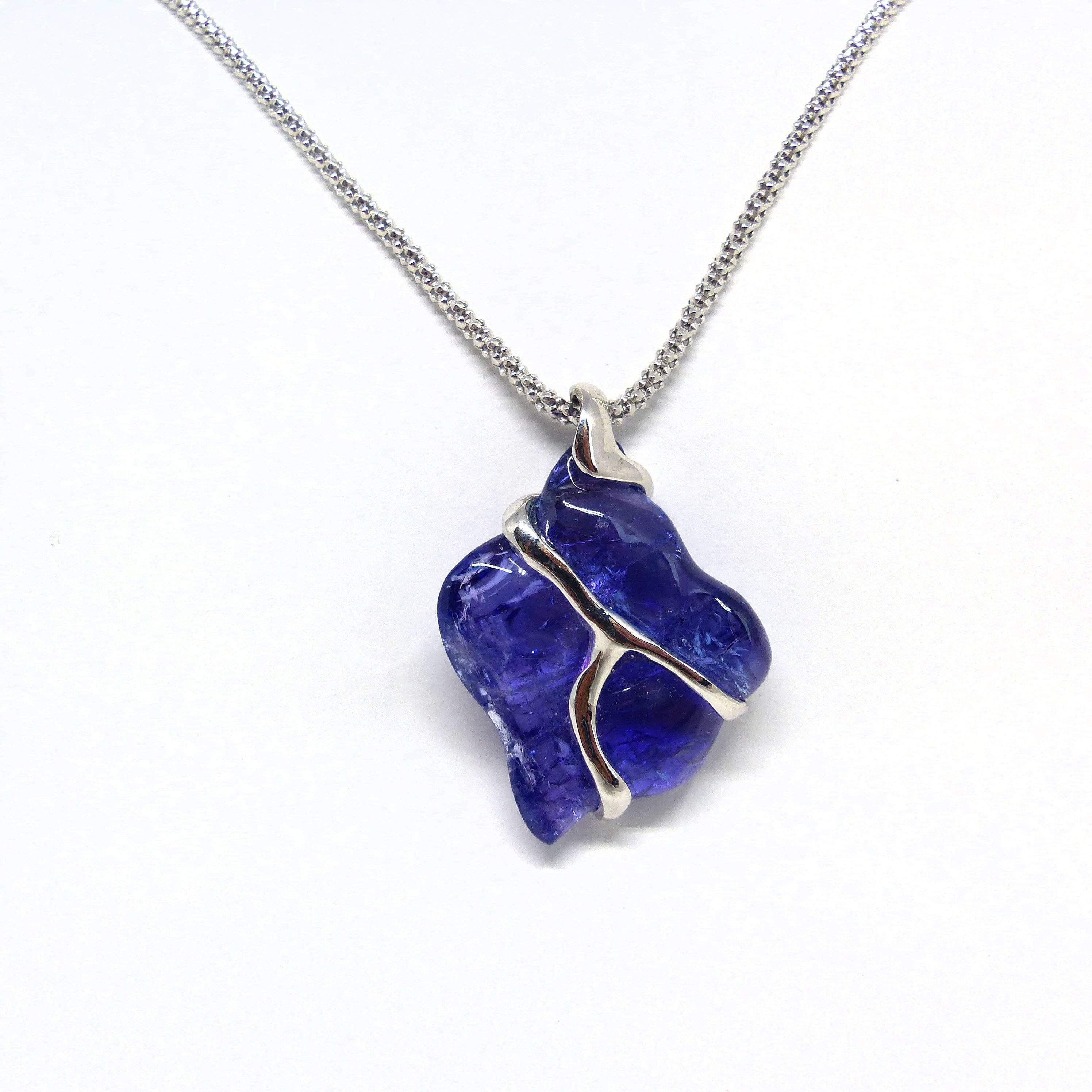Thomas Leyser is renowned for his contemporary jewellery designs utilizing fine gemstones. 
		
This 18k white gold (6.5g) pendant is set with 1x fine Tanzanite (free-shape, 39.65ct) with hanger. 

The diameter inside is 5mm. 

