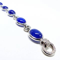Fine Tanzanite Diamond Pavé 18k White Gold Bracelet