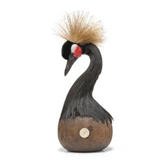 Fine Taxidermy Black Crowned Crane Headmount by Sinke & Van Tongeren